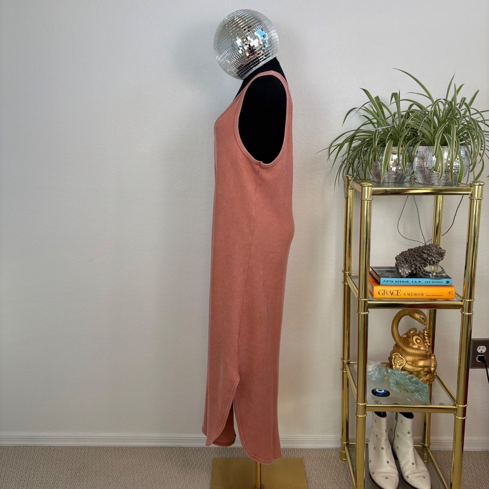 Daily Practice by Anthropologie Rose Waffle Knit Button Front Midi Dress Small - Picture 4 of 16